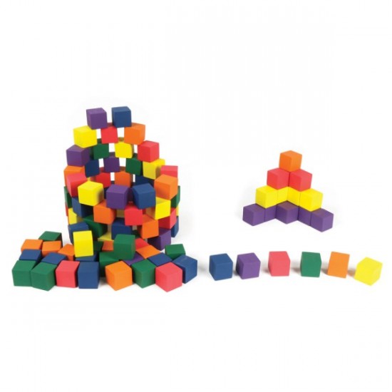 Cubes de Couleurs en Bois / 102 Pièces - 2 cm